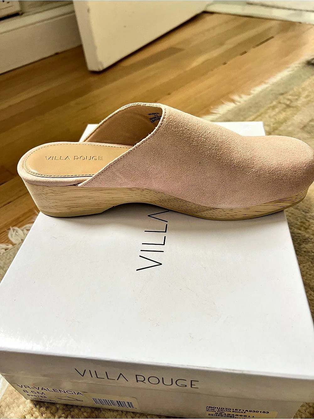Villa Rouge VR-Valencia Mules in Blush Suede US 8.5 NWT